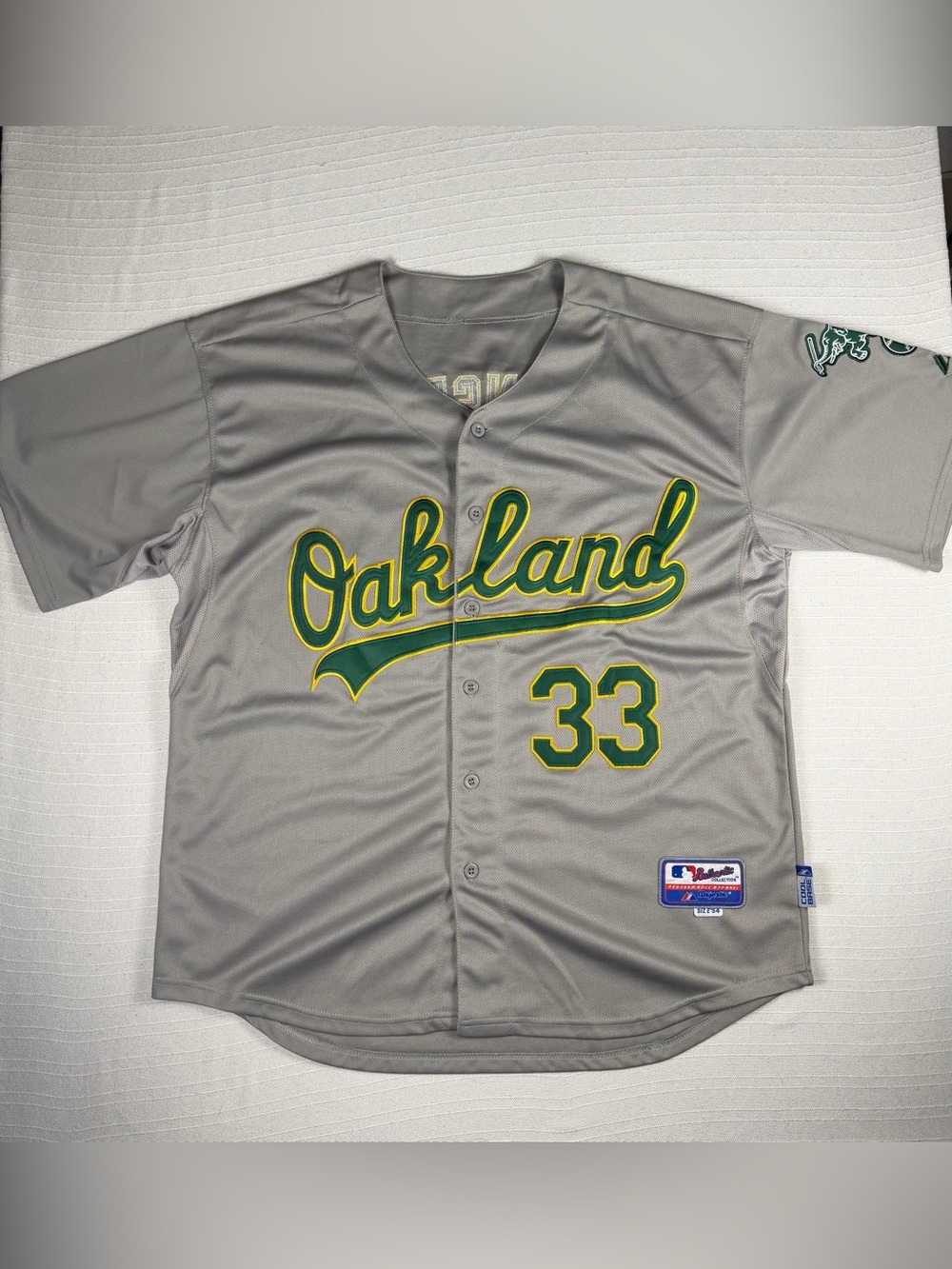 Majestic Jose Canseco Oakland Athletics #33 Gray Jersey Size 54(2XL)